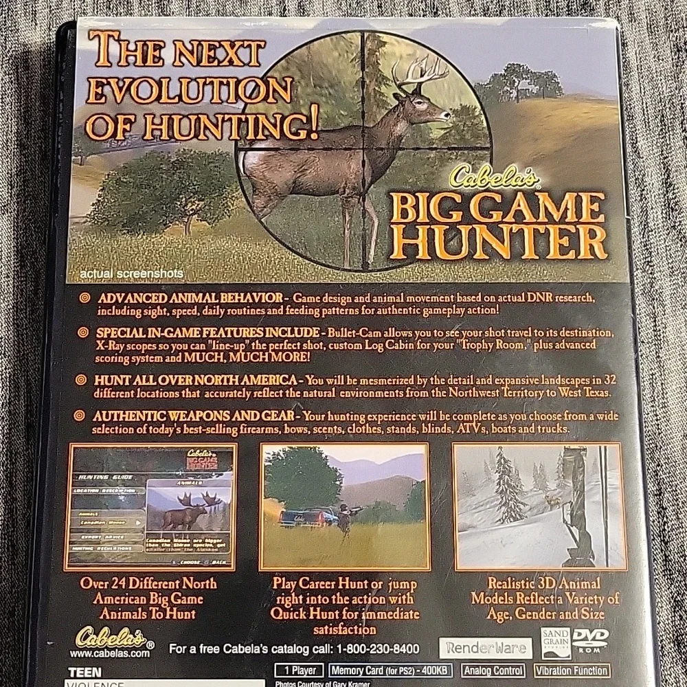 Cabela's Big Game Hunter for the PlayStation 2 Book Included